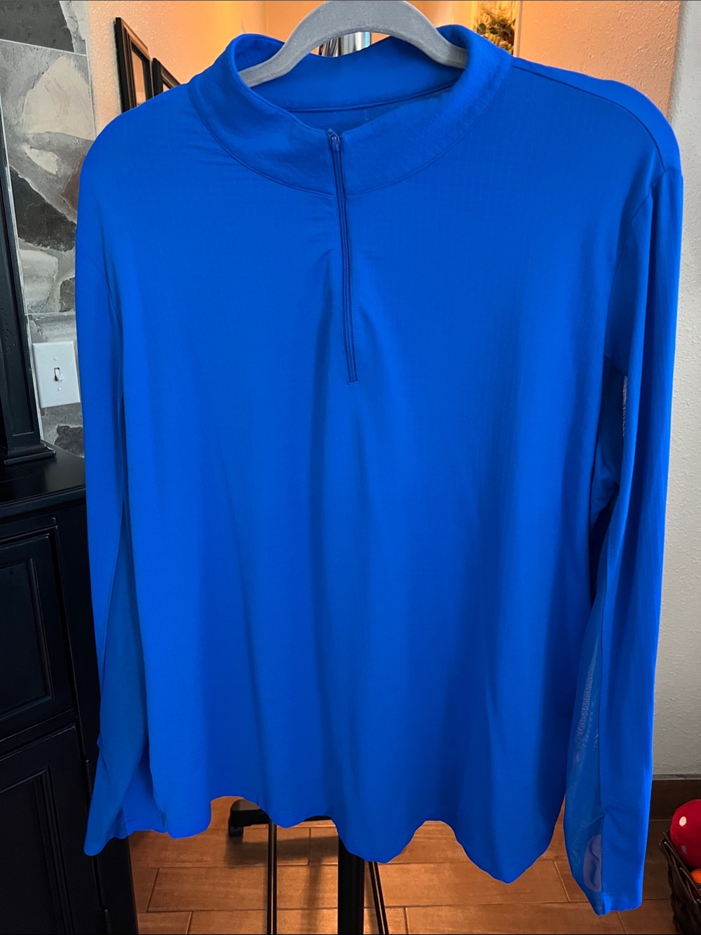 IBKUL Electric Blue Long Sleeve Half-Zip Top